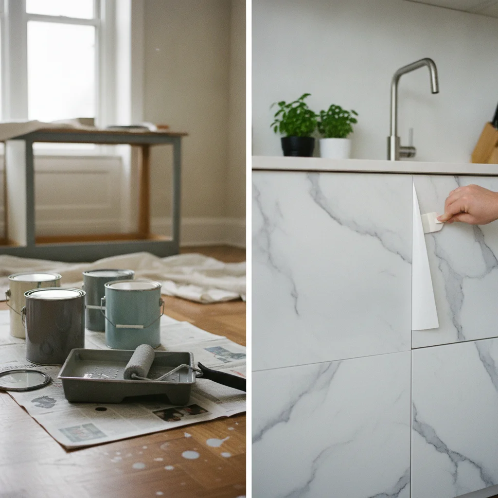 Relooker sa cuisine : film adhesif ou peinture, le comparatif