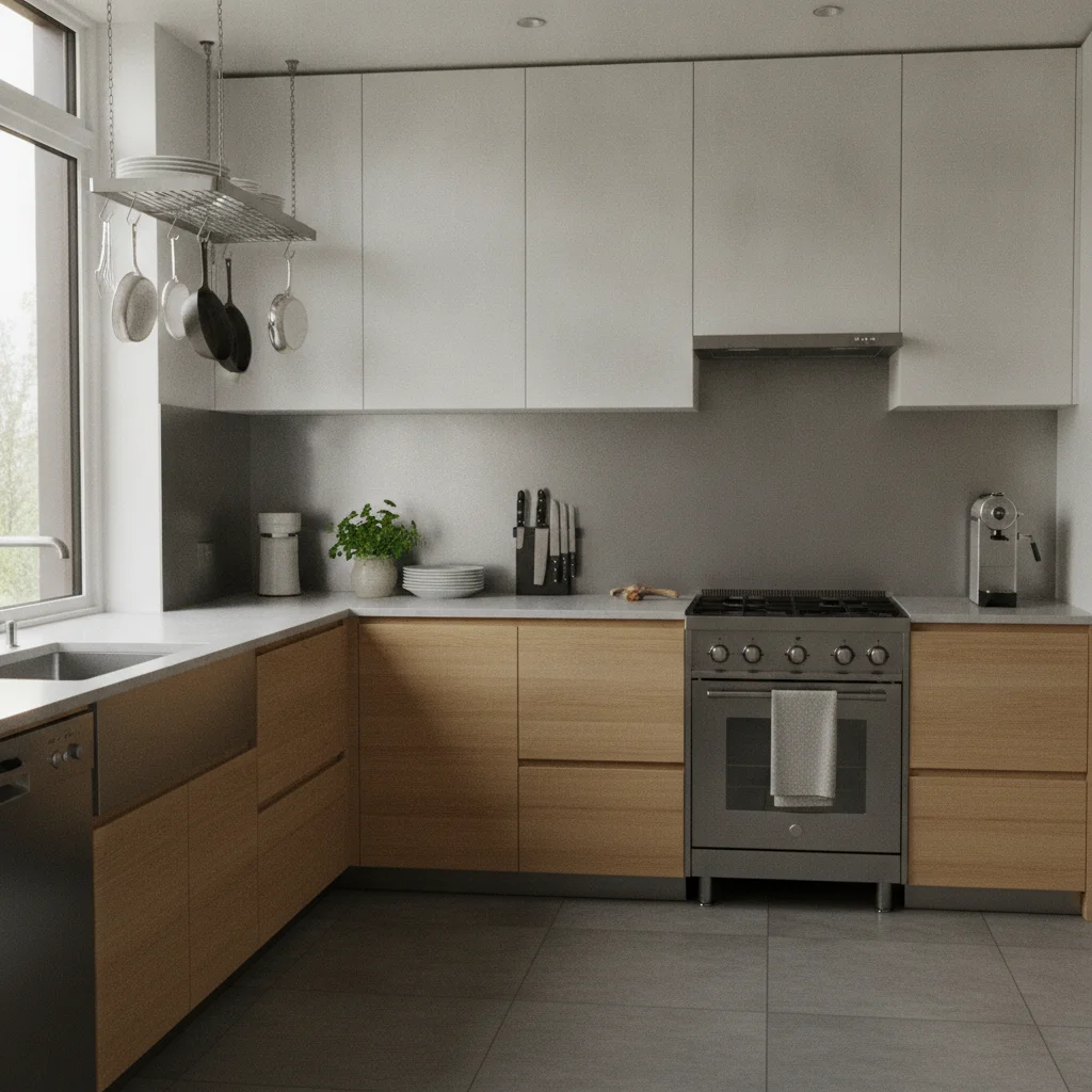 Crédence cuisine effet inox : le look pro en adhésif