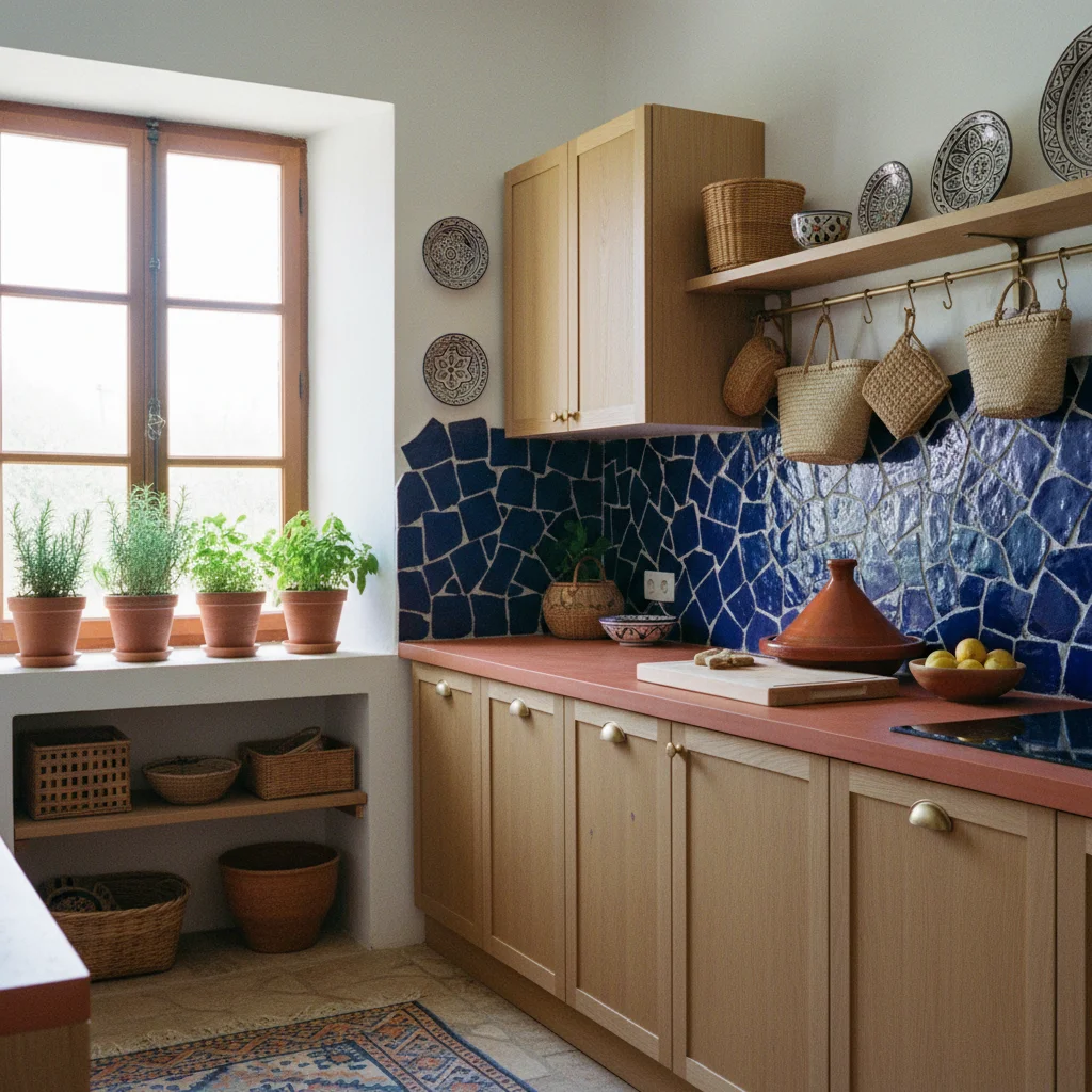 Cuisine méditerranéenne : zellige et terracotta en version adhésive